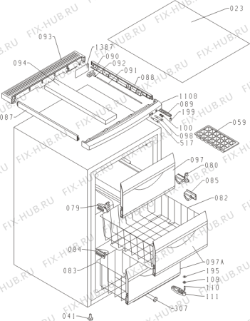 Схема №3 F4091AW (434093, ZODS1026) с изображением Часть корпуса для холодильника Gorenje 441971