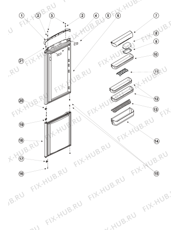 Взрыв-схема холодильника Indesit B18NFSLZ (F039213) - Схема узла