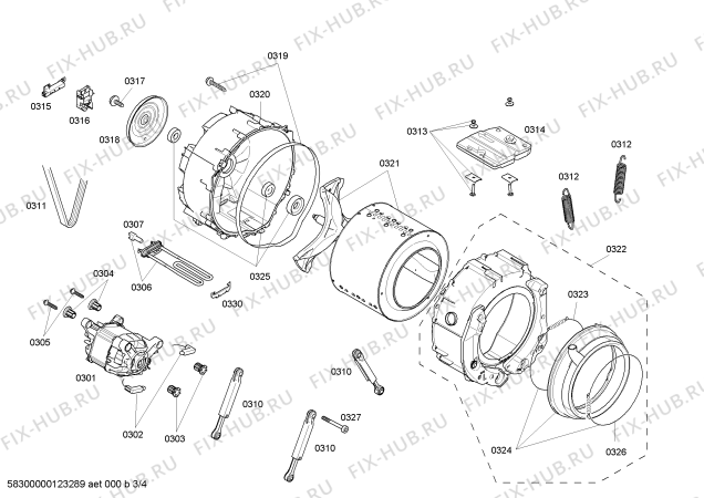 Взрыв-схема стиральной машины Siemens WM16S360FG S16.36 - Схема узла 03