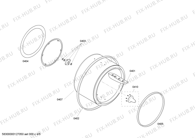 Схема №5 WTE8430SGB с изображением Опорная рама барабана для электросушки Bosch 00246103