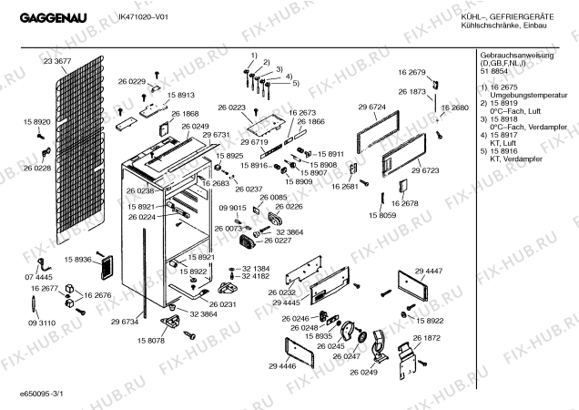 Схема №3 IK481029 с изображением Корпус для холодильной камеры Bosch 00260245
