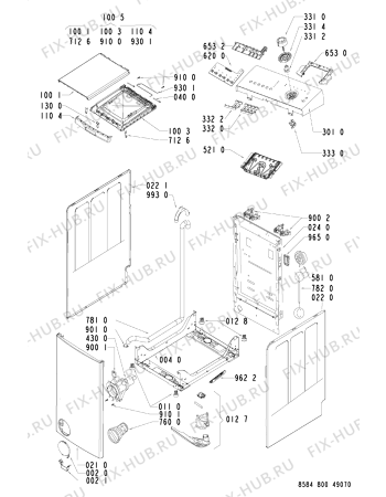 Схема №2 PTL 800 с изображением Обшивка для стиралки Whirlpool 481245310467