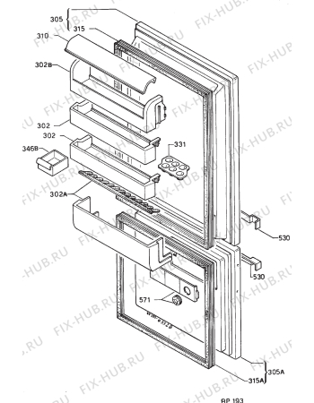 Взрыв-схема холодильника Rex RFB32N - Схема узла Door 003