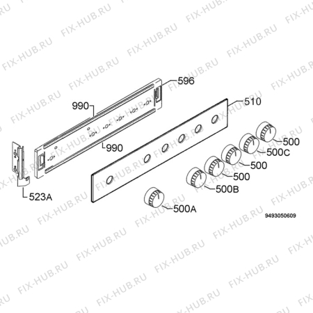 Взрыв-схема плиты (духовки) Privileg 00356450_61229 - Схема узла Command panel 037