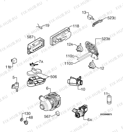 Взрыв-схема посудомоечной машины Privileg 00809481_11128 - Схема узла Electrical equipment 268