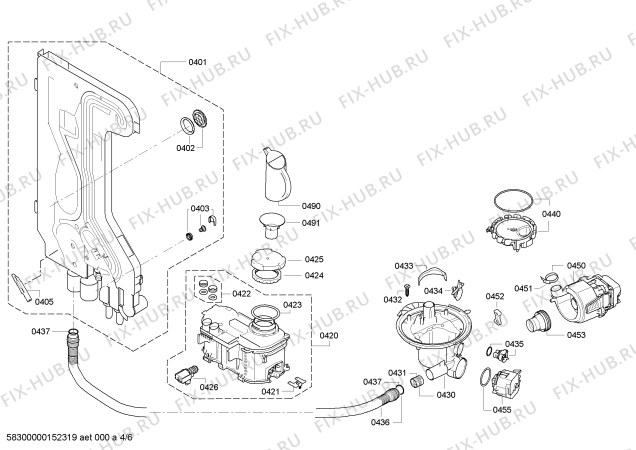 Схема №6 SN66E001EU с изображением Передняя панель для посудомойки Siemens 00679597