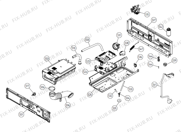 Взрыв-схема стиральной машины Gorenje W6341 no door DK   -White (900003283, WM50) - Схема узла 05