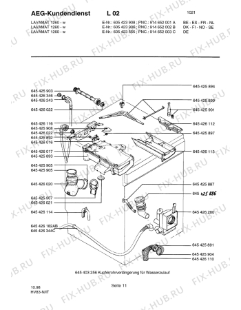 Взрыв-схема стиральной машины Aeg LAV1260-10 - Схема узла Water equipment