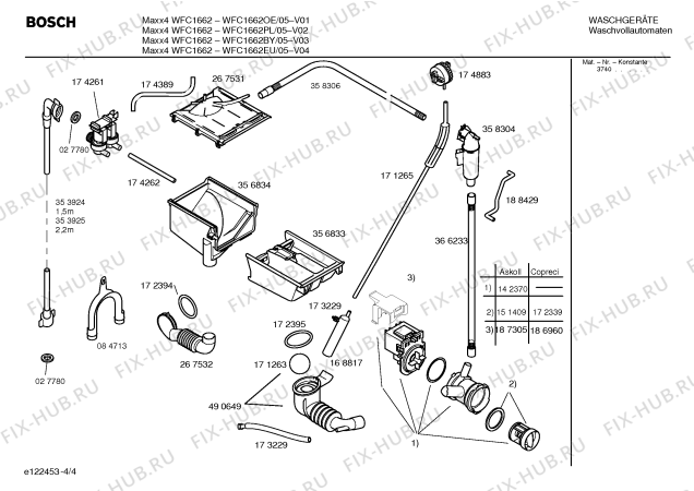 Схема №3 WFC1662OE Maxx4 WFC1662 с изображением Таблица программ для стиралки Bosch 00586567