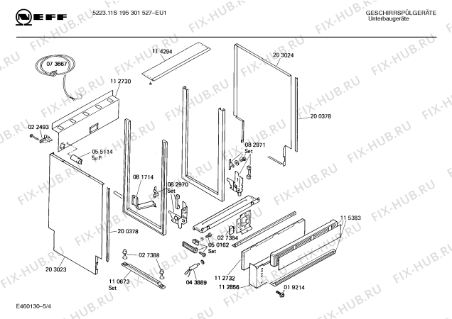 Взрыв-схема посудомоечной машины Neff 195301527 5223.11S - Схема узла 04