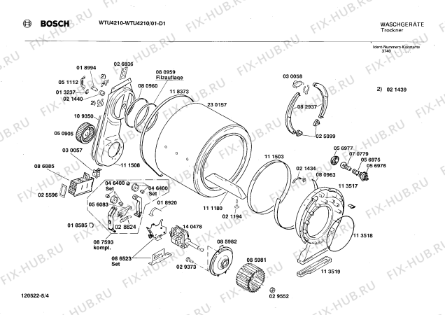 Схема №4 WTU4210 с изображением Ручка для электросушки Bosch 00087806