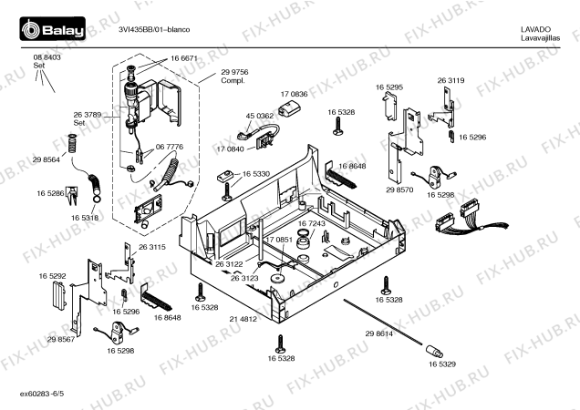 Взрыв-схема посудомоечной машины Balay 3VI435BB VI435 - Схема узла 05