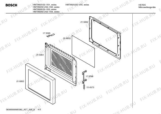 Взрыв-схема микроволновой печи Bosch HMT8926EU - Схема узла 02