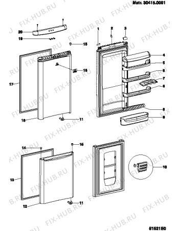 Схема №4 B34FNFXSP (F032248) с изображением Наставление для холодильной камеры Indesit C00110252