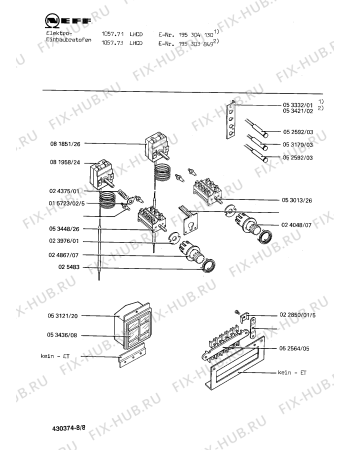 Взрыв-схема плиты (духовки) Neff 195304130 1057.71LHCD - Схема узла 08