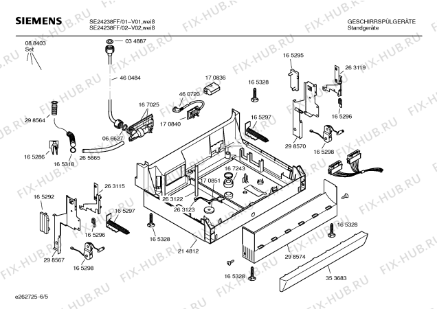Схема №6 SE24238FF с изображением Панель управления для посудомойки Siemens 00217341