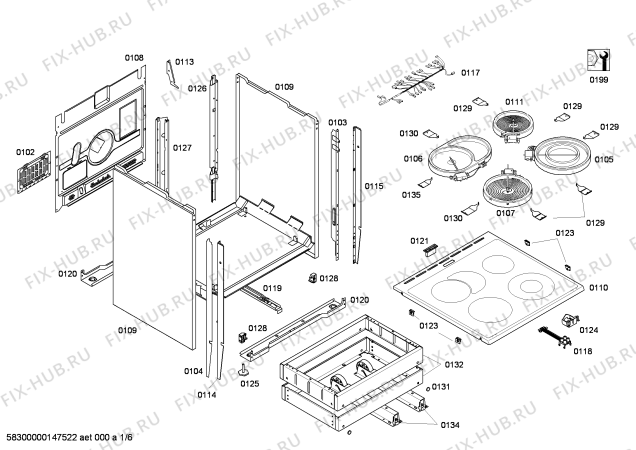 Схема №5 HL444520V с изображением Планка для плиты (духовки) Siemens 00681637