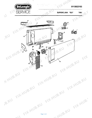Схема №1 TM с изображением Ручка для обогревателя (вентилятора) DELONGHI 591319