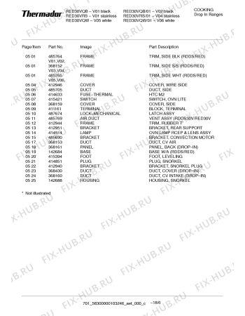 Схема №16 RED30VQW с изображением Панель для электропечи Bosch 00484753