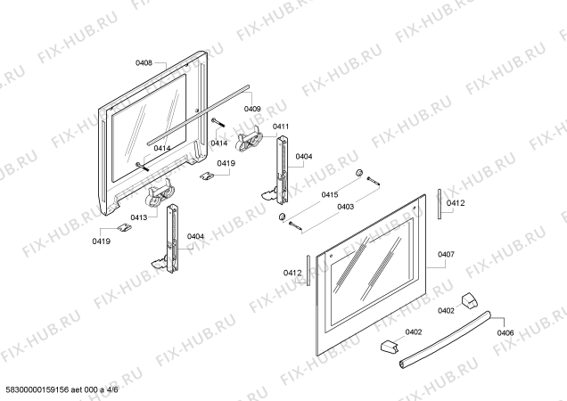 Взрыв-схема плиты (духовки) Bosch HBN301E2T - Схема узла 04