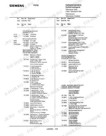 Взрыв-схема телевизора Siemens FS782 - Схема узла 09