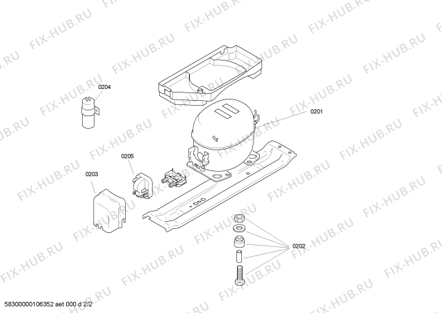 Схема №2 GT48B900 с изображением Крепежный набор для холодильника Bosch 00167400