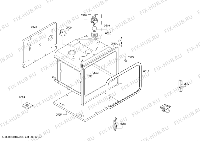 Взрыв-схема плиты (духовки) Bosch HGV525123T - Схема узла 05