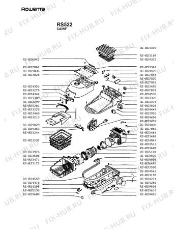 Взрыв-схема пылесоса Rowenta RS522 - Схема узла rs522c__.FR1