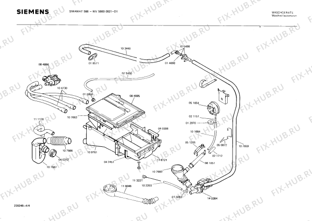 Схема №4 WV56600021 SIWAMAT 566 с изображением Панель для стиралки Siemens 00118504