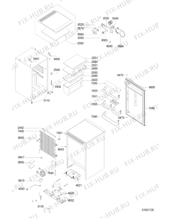 Схема №1 KDA 2450 с изображением Поверхность для холодильной камеры Whirlpool 481241829888
