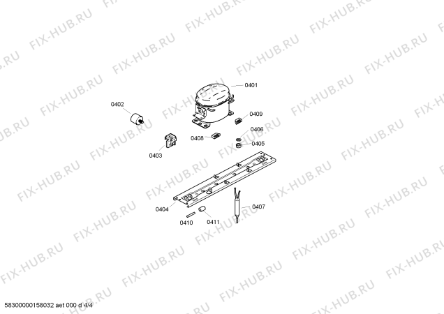 Взрыв-схема холодильника Siemens KK28A4650W - Схема узла 04