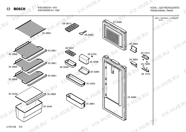 Взрыв-схема холодильника Bosch KSV2403 - Схема узла 02