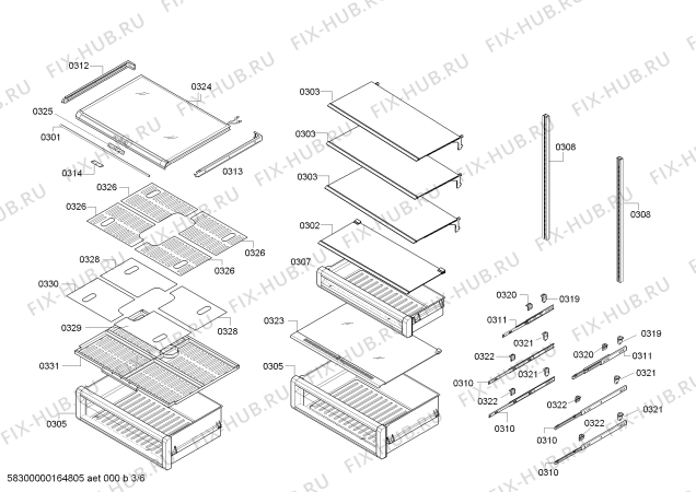 Схема №6 RW464301 Gaggenau с изображением Монтажный набор для холодильника Siemens 11015747