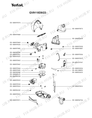 Взрыв-схема утюга (парогенератора) Tefal GV9110D0/23 - Схема узла AP002794.6P2