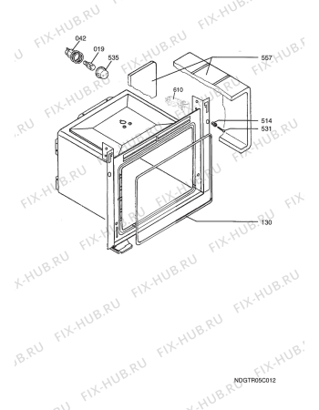 Взрыв-схема плиты (духовки) Arthurmartinelux AOB45400X FR   ENV06 - Схема узла Oven