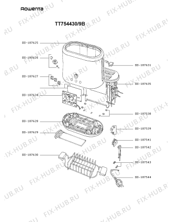 Схема №1 TT754470/9B с изображением Модуль (плата) для электротостера Rowenta SS-187541