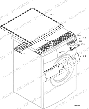 Взрыв-схема стиральной машины Aeg Electrolux L64647 - Схема узла Command panel 037