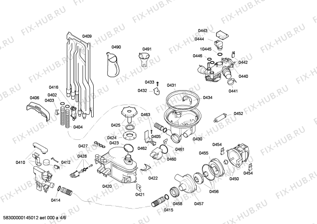 Взрыв-схема посудомоечной машины Bosch SRV43M53RU - Схема узла 04