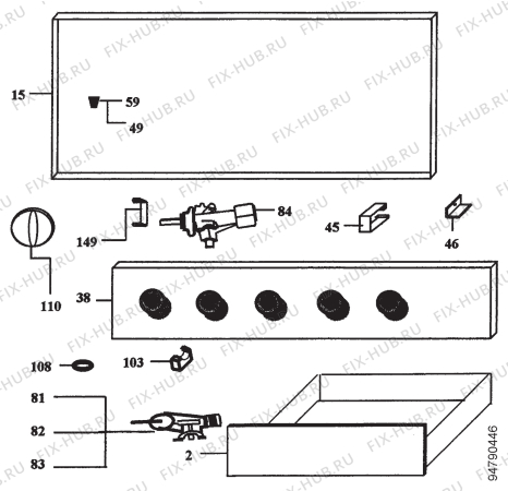 Взрыв-схема плиты (духовки) Edesa CN-40PBBUTANO - Схема узла Section 2