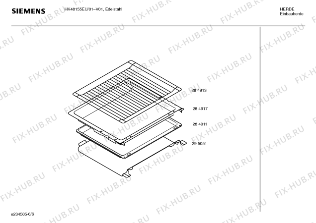 Схема №6 HK48155EU с изображением Инструкция по эксплуатации для духового шкафа Siemens 00584119