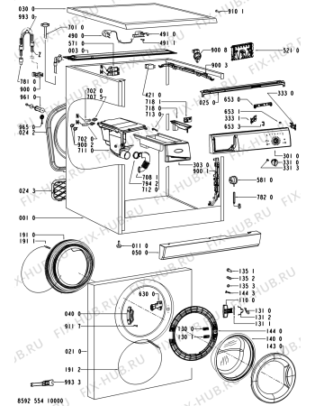 Схема №2 AWO/D 5120 с изображением Обшивка для стиралки Whirlpool 480111101906