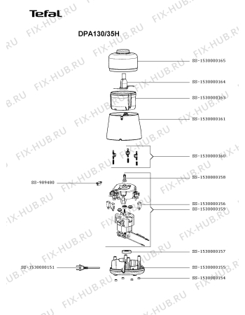 Схема №1 DPA130/35I с изображением Часть корпуса для электромиксера Tefal SS-1530000161