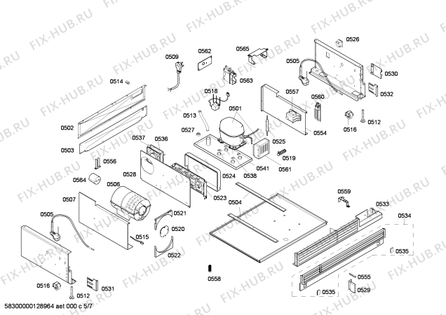 Схема №7 CIR36MIIL1 K 1911 VI с изображением Крышка для холодильной камеры Bosch 00479865