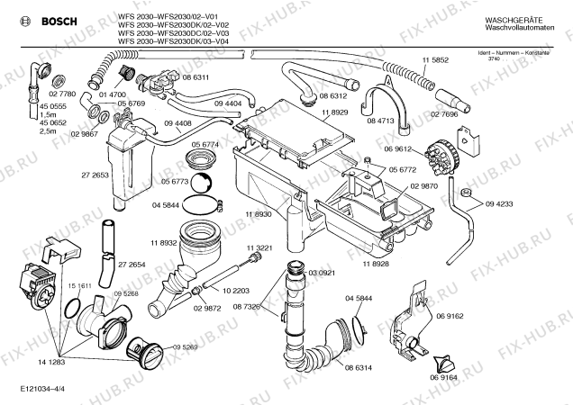 Взрыв-схема стиральной машины Bosch WFS2030DC WFS2030 - Схема узла 04