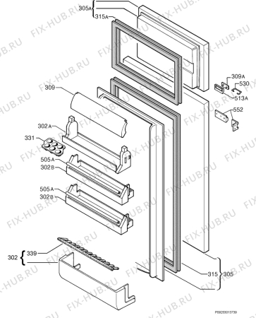 Взрыв-схема холодильника Rex Electrolux FI290/3TA - Схема узла Door 003