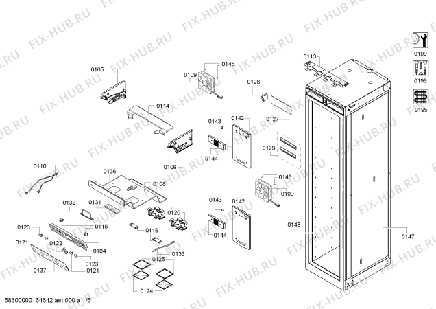 Схема №5 T18IW800SP с изображением Монтажный набор для холодильника Bosch 00741978