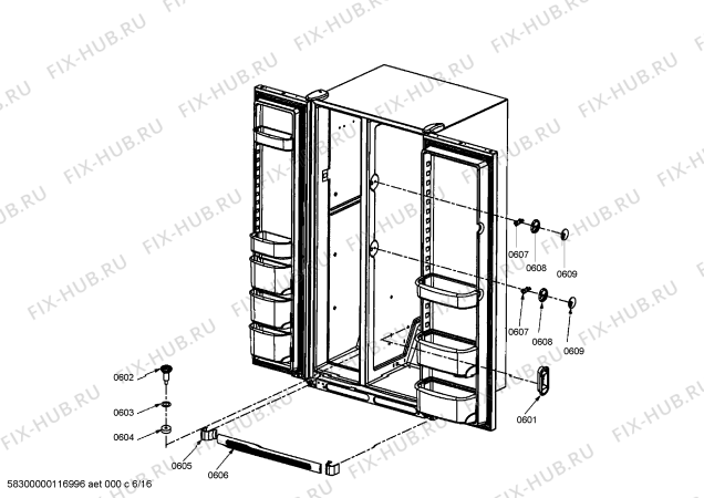 Схема №14 RS495300 с изображением Декоративная планка для холодильной камеры Bosch 00669364