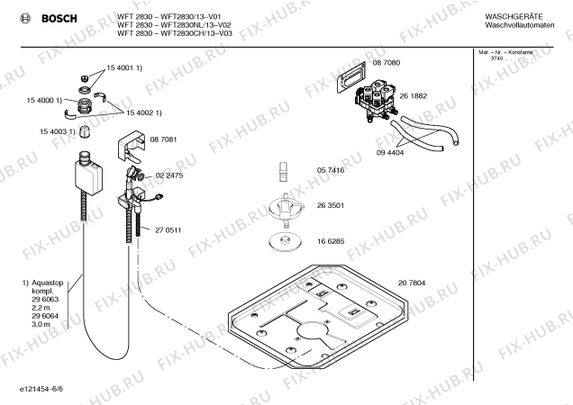 Схема №6 WFT2830 с изображением Инструкция по эксплуатации для стиралки Bosch 00523513