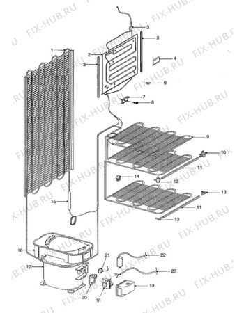 Взрыв-схема холодильника Elektra KF267-5 - Схема узла Cooling system 017