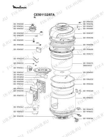 Схема №1 CE501132/87A с изображением Всякое для электропароварки Moulinex SS-994592